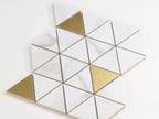 Panorama White Marbled Triangle Mosaic Sample