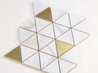 Panorama White Marbled Triangle Mosaic Sample