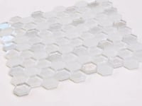 Ice White Hexagon Glass Mosaic Tile
