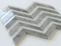 Nova Chevron Bardiglio Marble Tile