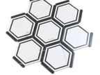 Montura White and Black Marbled Porcelain Hexagon Tile Sample