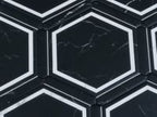 Montura Black and White Marbled Porcelain Hexagon Tile Sample