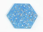 Corazza Ocean Blue Shell and Terrazzo Hexagon Tile Sample