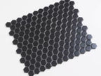 1'' Black Matte Hexagon Porcelain Mosaic