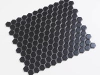 1'' Black Matte Hexagon Porcelain Mosaic