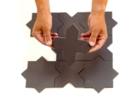 Carmel Matte Black Porcelain Cross Tile Sample Piece