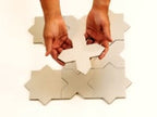 Carmel Warm Taupe Porcelain Cross Tile Sample Piece