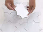 Carmel Matte White Porcelain Star Tile Sample Piece