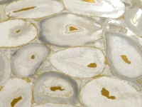 Preciosa White Geode and Gold Porcelain Tile