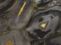 Preciosa Black Geode and Gold Porcelain Tile