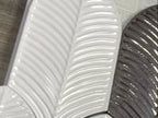 Plume White and Platinum Mix Ceramic Feather Tile Backsplash