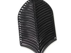 Plume Black Crackle Feather Ceramic Tile Sample