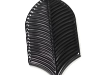 Plume Black Crackle Feather Ceramic Tile Sample