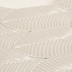 Plume Cream Feather Ceramic Tile