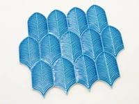 Plume Water Crackle Feather Ceramic Tile Sample