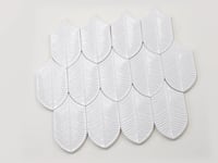 Plume White Feather Ceramic Tile