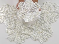 Santorini Calacatta Gold Swirled Petals Marble Mosaic Tile Sample