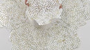 Santorini Calacatta Gold Swirled Petals Marble Mosaic Tile