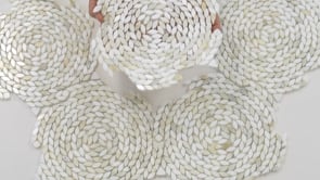 Santorini Calacatta Gold Swirled Petals Marble Mosaic Tile