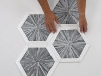 Santorini Blue Spoke Hexagon Marble Mosaic Tile Sample
