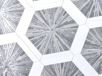 Santorini Blue Spoke Hexagon Marble Mosaic Tile Sample