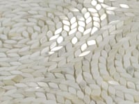 Santorini Calacatta Gold Swirled Petals Marble Mosaic Tile Sample