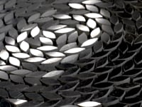 Santorini Nero Black Swirled Petals Marble Mosaic Tile Sample