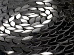 Santorini Nero Black Swirled Petals Marble Mosaic Tile Sample