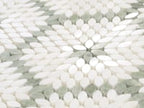 Santorini Green & White Petals Marble Mosaic Tile Sample
