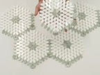 Santorini Green & White Petals Marble Mosaic Tile Sample