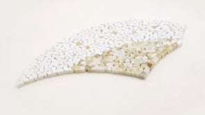 Santorini Beige & White Wave Marble Mosaic Tile