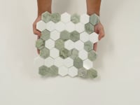 Envy Green & White Marble Hexagon Mosaic Tile Sample