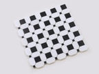 Thassos Octagon with Nero Marquina Squares Marble Mosaic Tile Sample