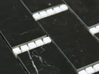 Nero Marquina with Thassos Dots Brick Marble Mosaic Tile Sample