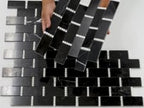 Nero Marquina with Thassos Dots Brick Marble Mosaic Tile Sample