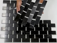 Nero Marquina with Thassos Dots Brick Marble Mosaic Tile Sample