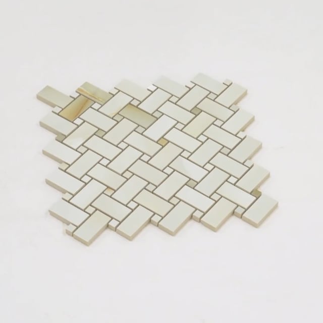 Emporio Soft White Onyx Porcelain Mosaic Tile