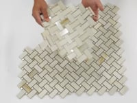 Emporio Soft White Onyx Porcelain Mosaic Tile Sample