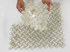 Emporio Soft White Onyx Porcelain Mosaic Tile Sample