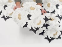 Peonia Flower Black and White Marble Waterjet Mosaic Tile