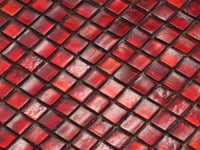 Foiled Ruby Red Squares Glass Tile