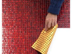 Foiled Ruby Red Squares Glass Tile Sample