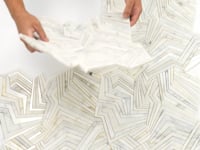 Angular Calacatta Gold Marble Mosaic Sample