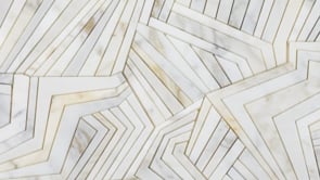 Angular Calacatta Gold Marble Mosaic Tile