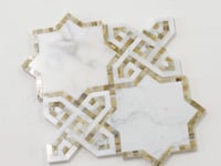 Salma Calacatta Gold Marble and Stained Glass Mosaic Tile