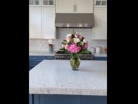 Waterfall Azul Cielo & Thassos Marble Mosaic Tile Polished