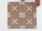 San Clemente Coffee Flower 8.78 x 8.78 Porcelain Tile Sample