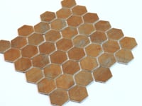 Sagrada Recycled Glass Copper Hexagon Mosaic Tile