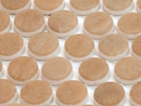 Sagrada Recycled Glass Clay Penny Round Tile Sample