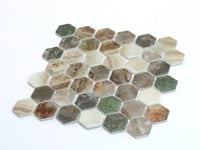 Sagrada Recycled Glass Multicolor Hexagon Mosaic Tile Sample